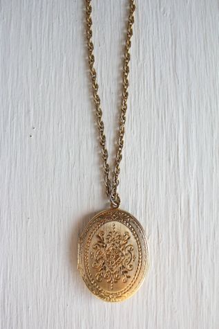 Vintage Victorian Revival Gold Locket Necklace Selected By Moons + Junes Vintage