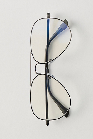 Maverick Bluelight Glasses by gabriel + simone at Free People in Silver