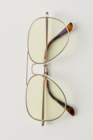 Maverick Bluelight Glasses by gabriel + simone at Free People in Gold Yellow