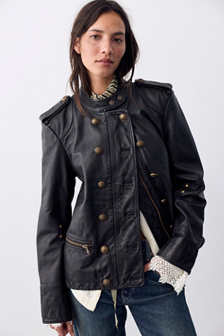We The Free Roxy Leather Band Jacket