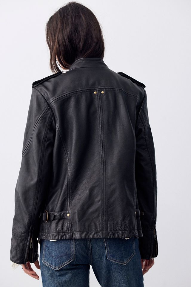 We The Free Roxy Leather Band Jacket #1