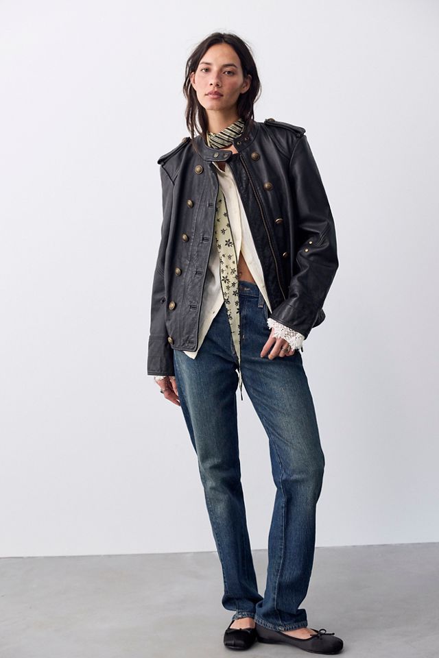 We The Free Roxy Leather Band Jacket #2