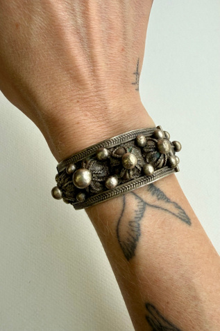 Vintage Silver Domed Bangle Bracelet Selected by Wax Plant