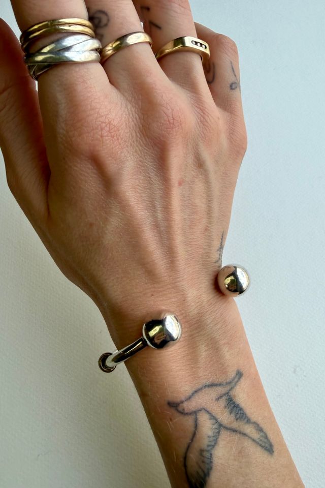 Silver and Brass Accent Cuff Bracelet Selected by Wax Plant #1