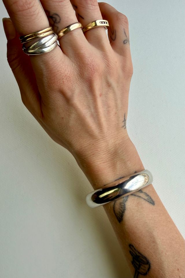 Sterling Silver Dome Cuff Bracelet Selected by Wax Plant #1