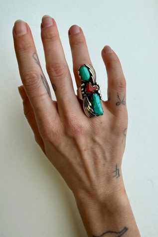 Sterling Silver Turquoise Ring Selected by Wax Plant