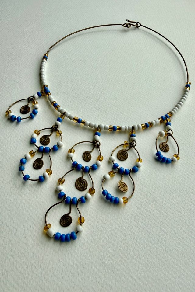 Wire Beaded Fringe Necklace Selected by Wax Plant #1
