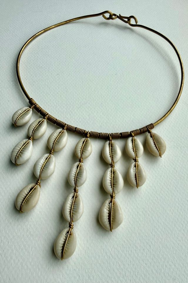 Bronze Collar Cowrie Shell Necklace Selected by Wax Plant #2
