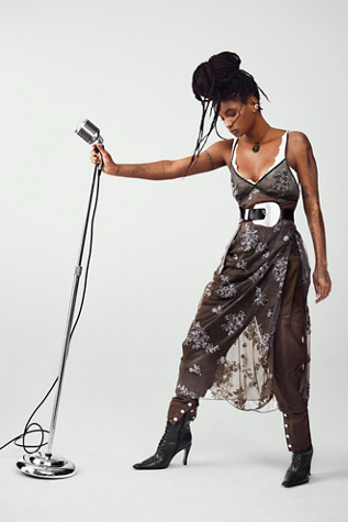 Talk to Me Embellished Midi Slip Dress