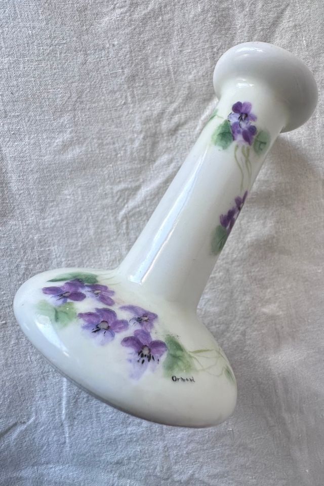 Vintage B&Co French Limoge Hand Painted Candlestick Selected by KA.TL.AK #2
