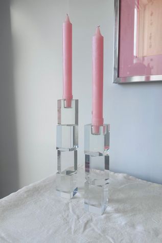 Mod Crystal Glass Prism Candlestick Holders Selected by KA.TL.AK