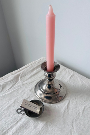 Vintage Silver Plate Candle Holder with Mini Porringer Sidekick Selected by KA.TL.AK
