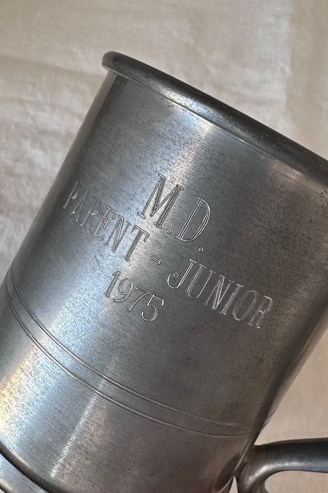 Vintage 1975 Engraved Pewter Mug Selected by KA.TL.AK #1