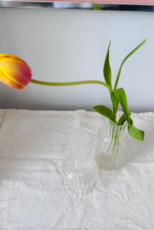 Set of Two Glass Ribbed Bud Vases Selected by KA.TL.AK