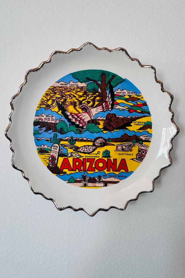 Vintage Arizona Decorative Souvenir Plate with Hanger Selected by KA.TL.AK #2