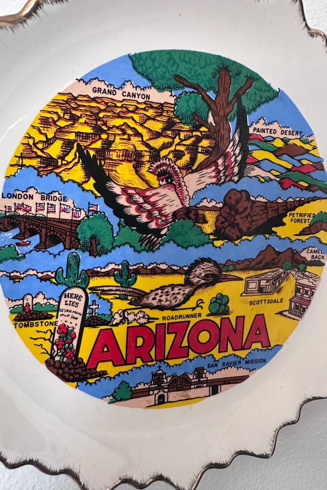 Vintage Arizona Decorative Souvenir Plate with Hanger Selected by KA.TL.AK #3
