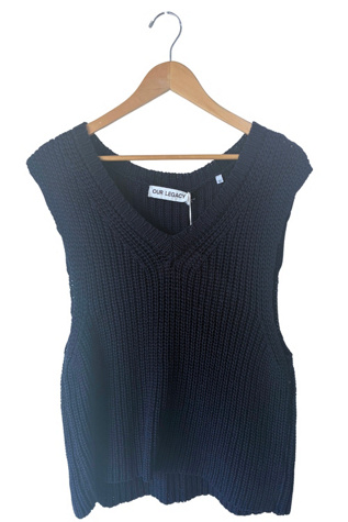 Our Legacy Navy Cotton Knit Vest Selected by The Curatorial Dept.
