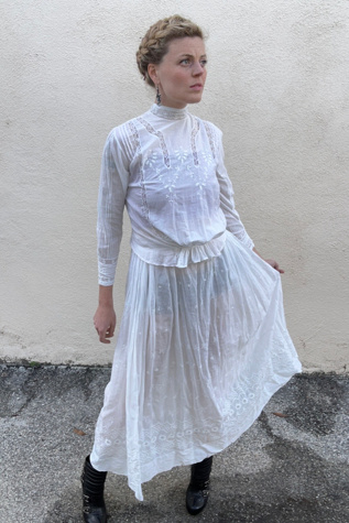 Vintage Victorian White Lace Skirt Set Selected by The Curatorial Dept.