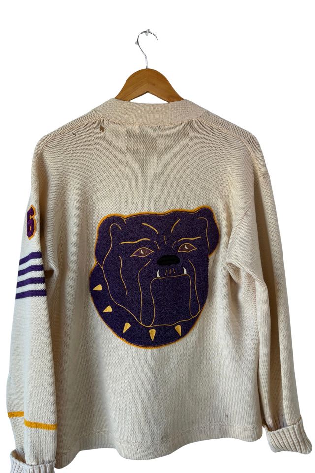 Vintage Sand Knit Letterman Cardigan Sweater Selected by The Curatorial Dept. #2