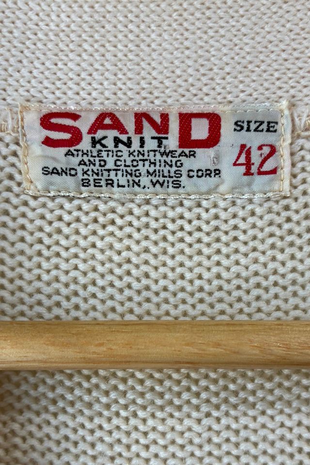 Vintage Sand Knit Letterman Cardigan Sweater Selected by The Curatorial Dept. #3