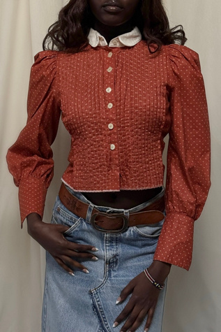 Vintage 1990's Victorian Revival Calico Blouse Selected by Afterlife Boutique