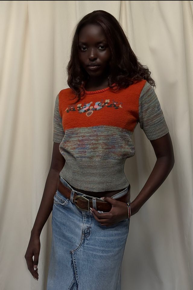 Vintage 1970's Knit Short Sleeve Sweater Top Selected By Afterlife Boutique #3