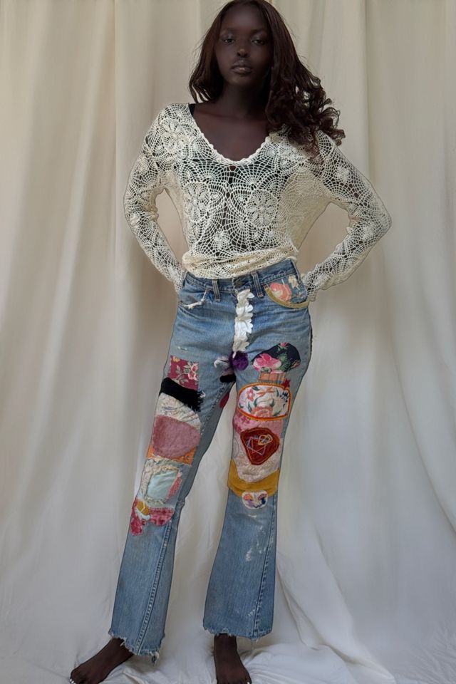 Vintage 1960-70's Patchwork Flare Jeans Selected By Afterlife Boutique #1