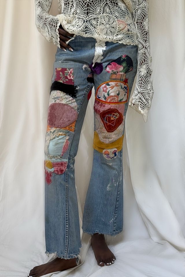 Vintage 1960-70's Patchwork Flare Jeans Selected By Afterlife Boutique #2