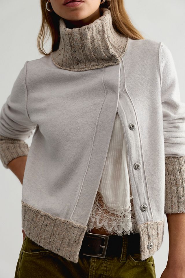 We The Free Off Kilt Funnel-Neck Wool Cardi #3