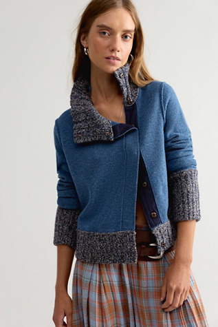 We The Free Off Kilt Funnel-Neck Wool Cardi
