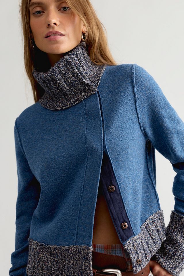 We The Free Off Kilt Funnel-Neck Wool Cardi #3