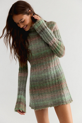 Женское платье Free People Rodebjer Doona Space Knit Mini, цвет: Лиственный зелёный — фото 3