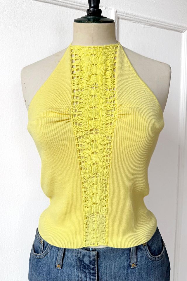 Y2K Rib Knit Crochet Halter Top Selected by MARMALADE #1