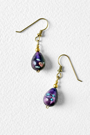 Vintage Lampwork Art Glass Drop Earrings Selected by MARMALADE