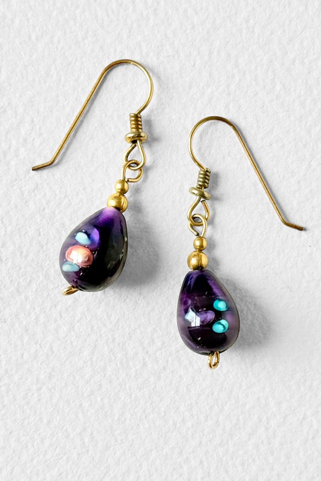 Vintage Lampwork Art Glass Drop Earrings Selected by MARMALADE #3