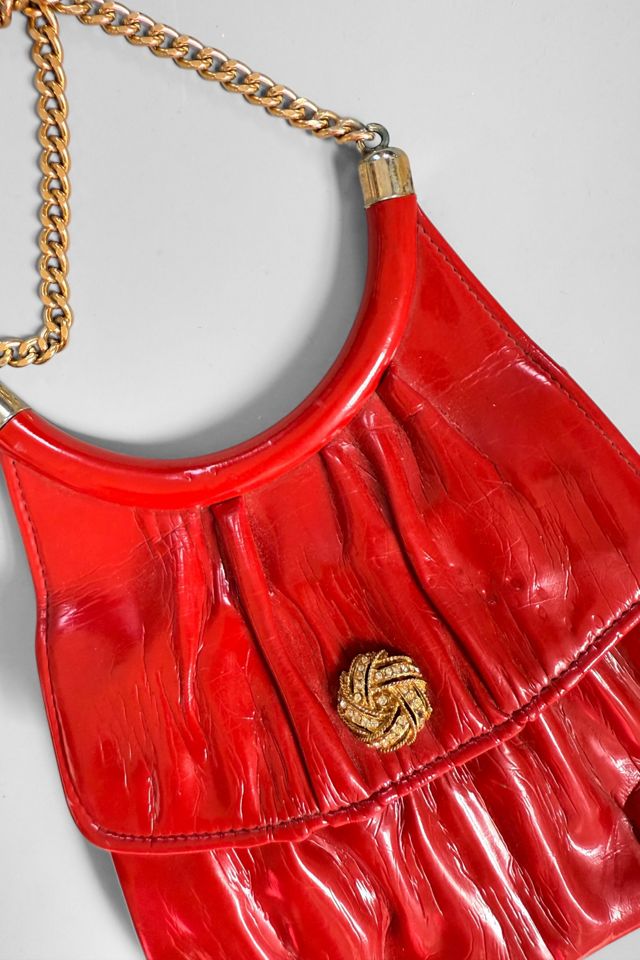 60s Red Vinyl Chain Shoulder Bag Selected by MARMALADE #1