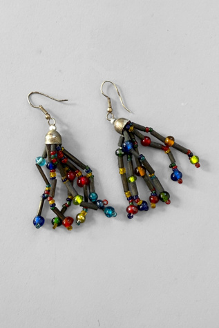 Vintage Beaded Boho Fringe Dangle Earrings sleeted by MARMALADE