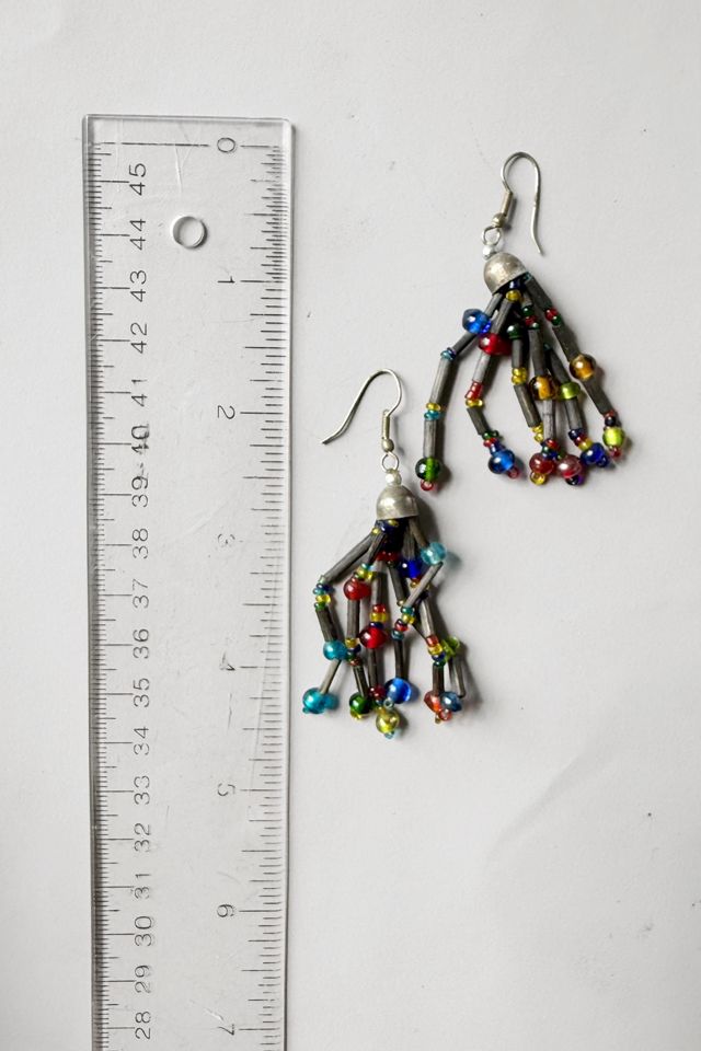 Vintage Beaded Boho Fringe Dangle Earrings sleeted by MARMALADE #2