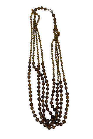 Vintage Brown Bead Layered Necklace Selected By Ankh By Racquel