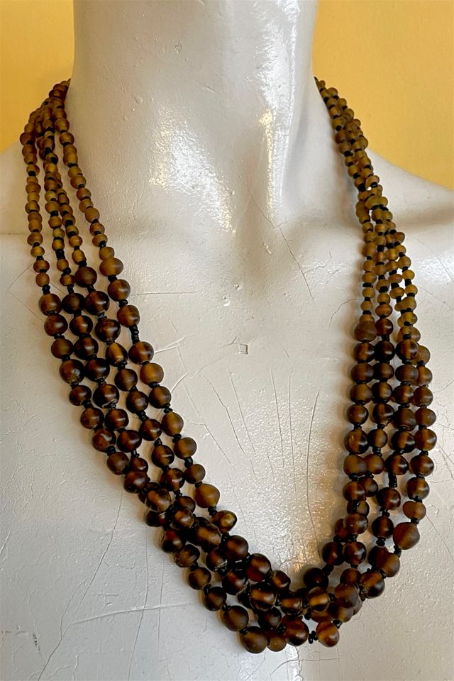 Vintage Brown Bead Layered Necklace Selected By Ankh By Racquel #2