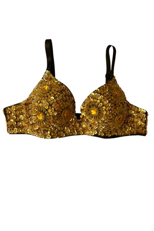 Vintage Gold Sequined Bra Top Selected By Ankh By Racquel