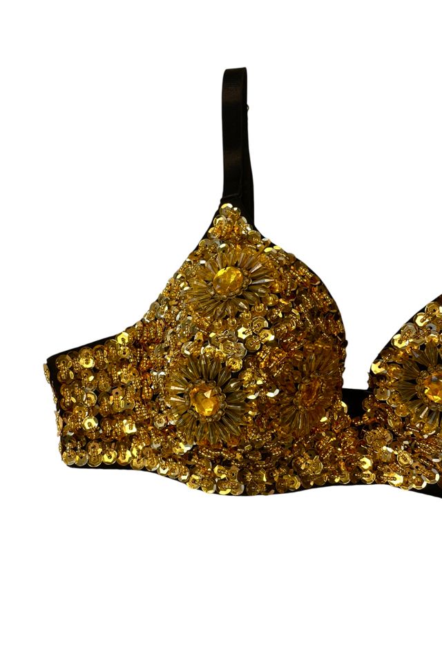 Vintage Gold Sequined Bra Top Selected By Ankh By Racquel #1