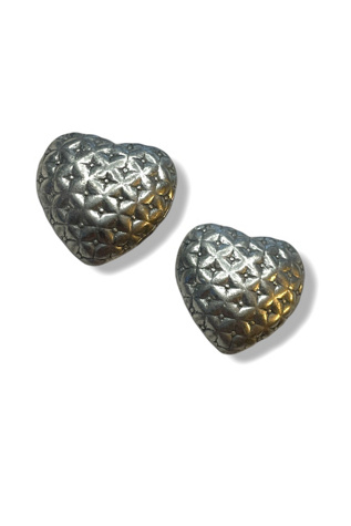 Vintage Pewter Heart Earrings Selected By Ankh By Racquel
