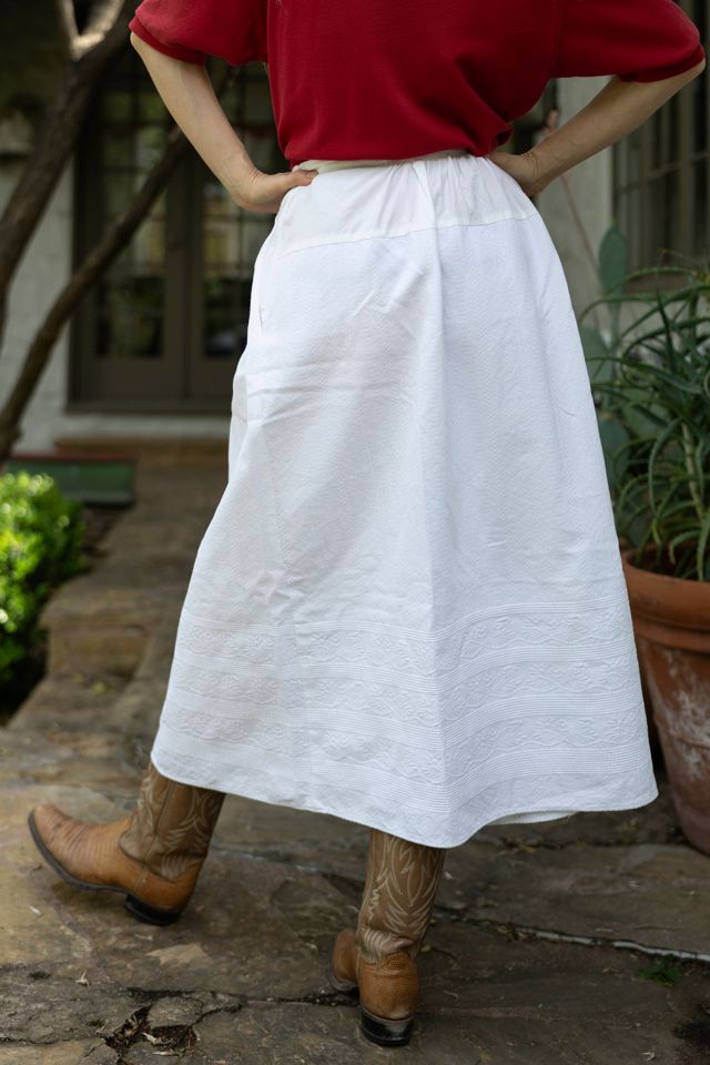 The Ralph Lauren Country White Cotton Eyelet Prairie Midi Skirt by Lauren Owen of Texas #1