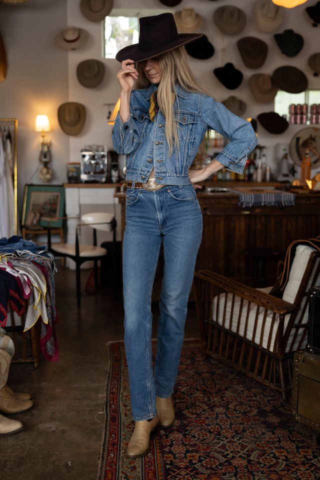 The Light Wash Cropped Levi's Denim Jacket by Lauren Owen of Texas #3