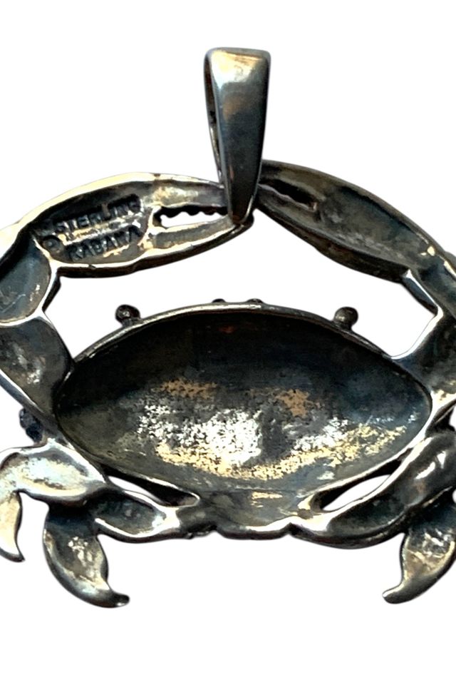 Vintage Sterling Silver Crab Pendant Selected by SharpLilTeeth #2