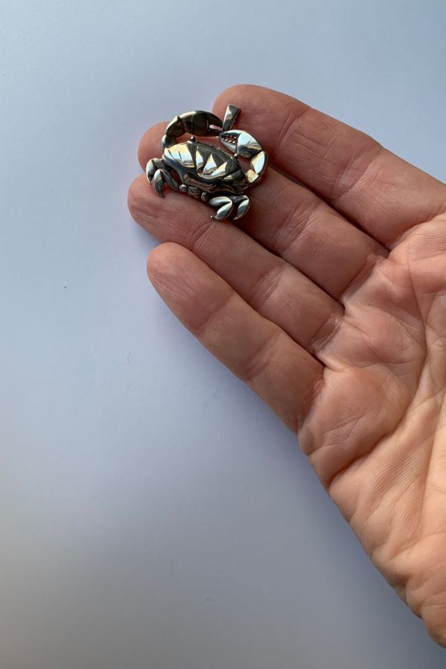 Vintage Sterling Silver Crab Pendant Selected by SharpLilTeeth #3