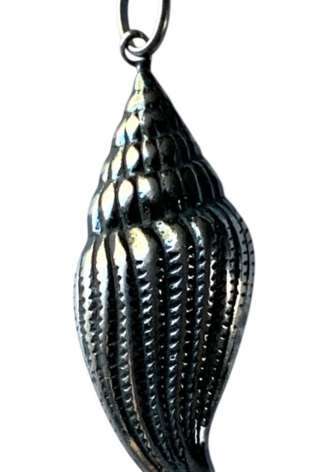 Vintage Sterling Silver Seashell Pendant Charm Selected by SharpLilTeeth #1