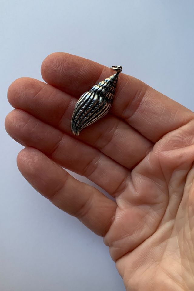 Vintage Sterling Silver Seashell Pendant Charm Selected by SharpLilTeeth #2