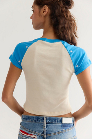 Женская футболка Daydreamer Star Cropped Raglan Sleeve, цвет: Синий — фото 2